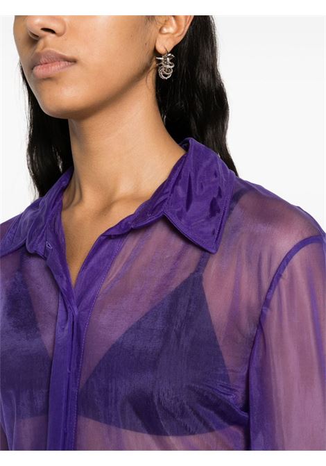 Purple Elton semi-sheer blouse - women THE ATTICO | 241WCH21PA49035